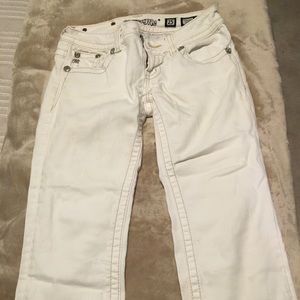 MISS ME floral white capris